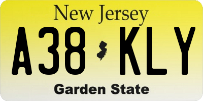NJ license plate A38KLY