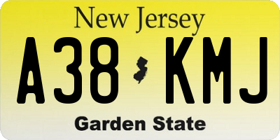 NJ license plate A38KMJ