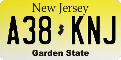 NJ license plate A38KNJ