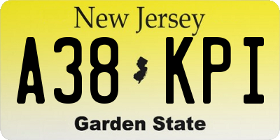 NJ license plate A38KPI