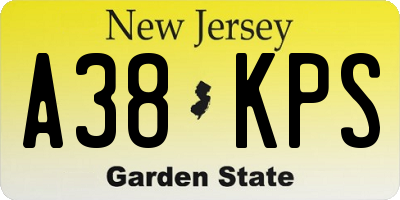 NJ license plate A38KPS