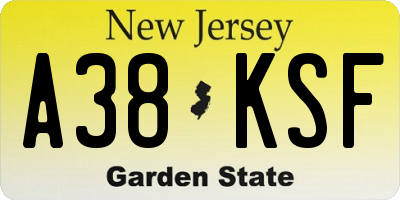 NJ license plate A38KSF