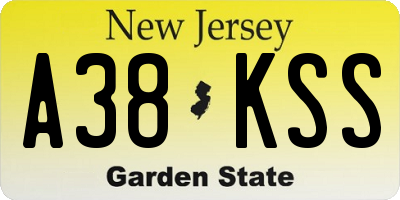 NJ license plate A38KSS