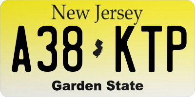 NJ license plate A38KTP