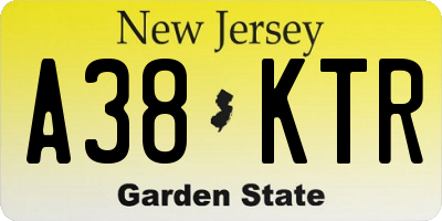 NJ license plate A38KTR