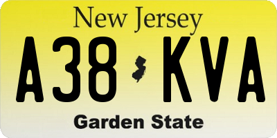 NJ license plate A38KVA