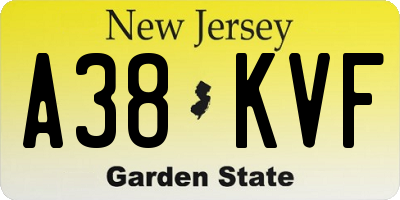 NJ license plate A38KVF