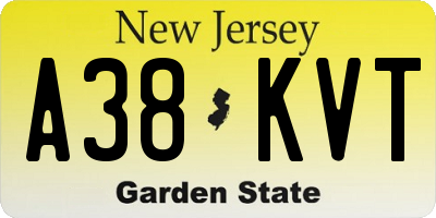 NJ license plate A38KVT