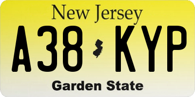 NJ license plate A38KYP
