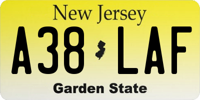 NJ license plate A38LAF