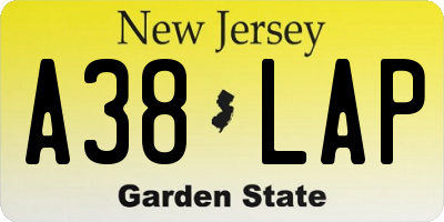 NJ license plate A38LAP