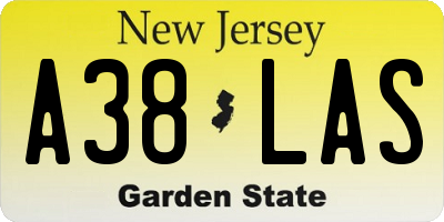 NJ license plate A38LAS