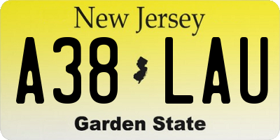 NJ license plate A38LAU