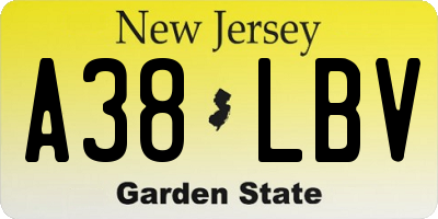 NJ license plate A38LBV