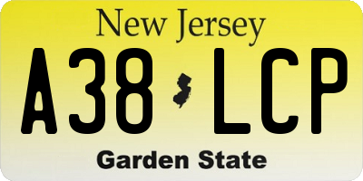 NJ license plate A38LCP