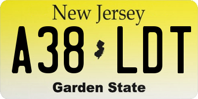 NJ license plate A38LDT