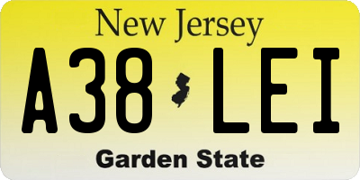 NJ license plate A38LEI