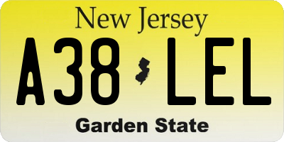 NJ license plate A38LEL