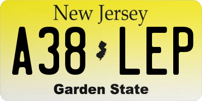 NJ license plate A38LEP