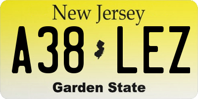 NJ license plate A38LEZ
