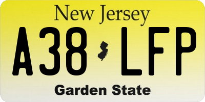 NJ license plate A38LFP