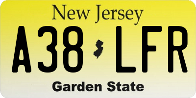 NJ license plate A38LFR