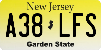 NJ license plate A38LFS