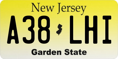 NJ license plate A38LHI