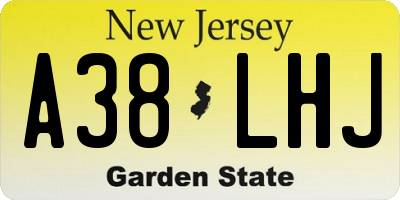 NJ license plate A38LHJ