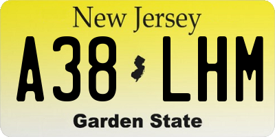 NJ license plate A38LHM
