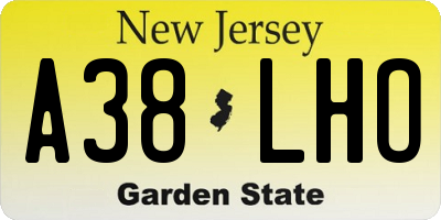NJ license plate A38LHO