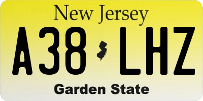 NJ license plate A38LHZ