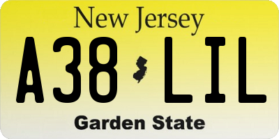NJ license plate A38LIL
