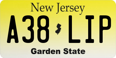 NJ license plate A38LIP