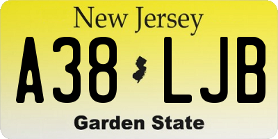 NJ license plate A38LJB