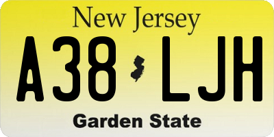 NJ license plate A38LJH