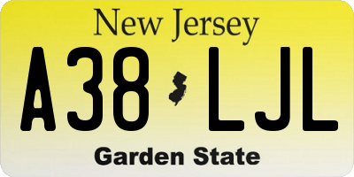 NJ license plate A38LJL