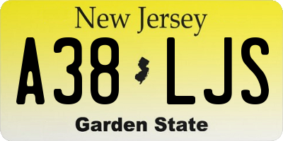 NJ license plate A38LJS