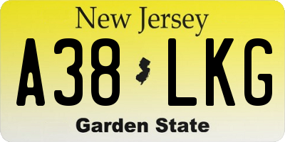 NJ license plate A38LKG