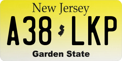 NJ license plate A38LKP