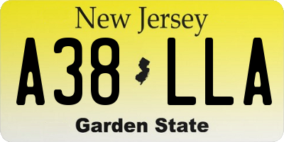 NJ license plate A38LLA