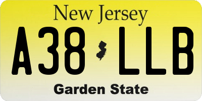 NJ license plate A38LLB