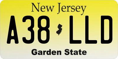 NJ license plate A38LLD