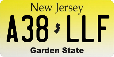 NJ license plate A38LLF