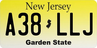 NJ license plate A38LLJ