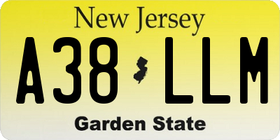 NJ license plate A38LLM