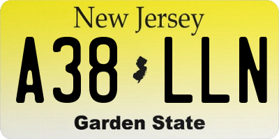 NJ license plate A38LLN