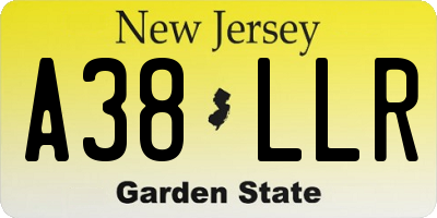 NJ license plate A38LLR