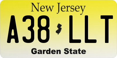 NJ license plate A38LLT