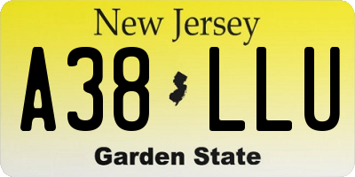 NJ license plate A38LLU